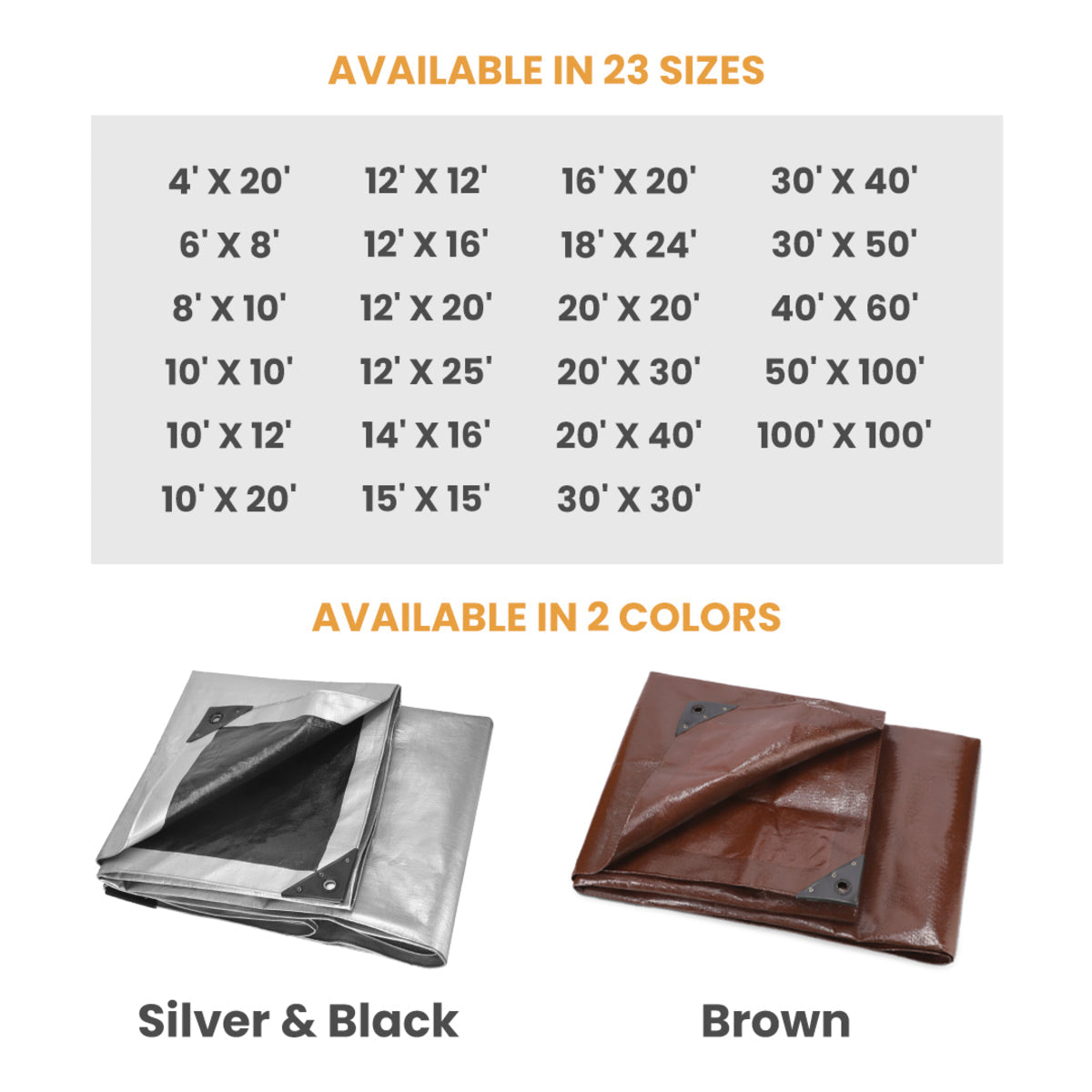 20’ x 30’ Super Heavy Duty Poly Tarp