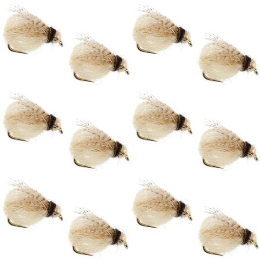 Bead Head LaFontaine Tan Deep Sparkle Caddis Pupa - 12Flies Size 16
