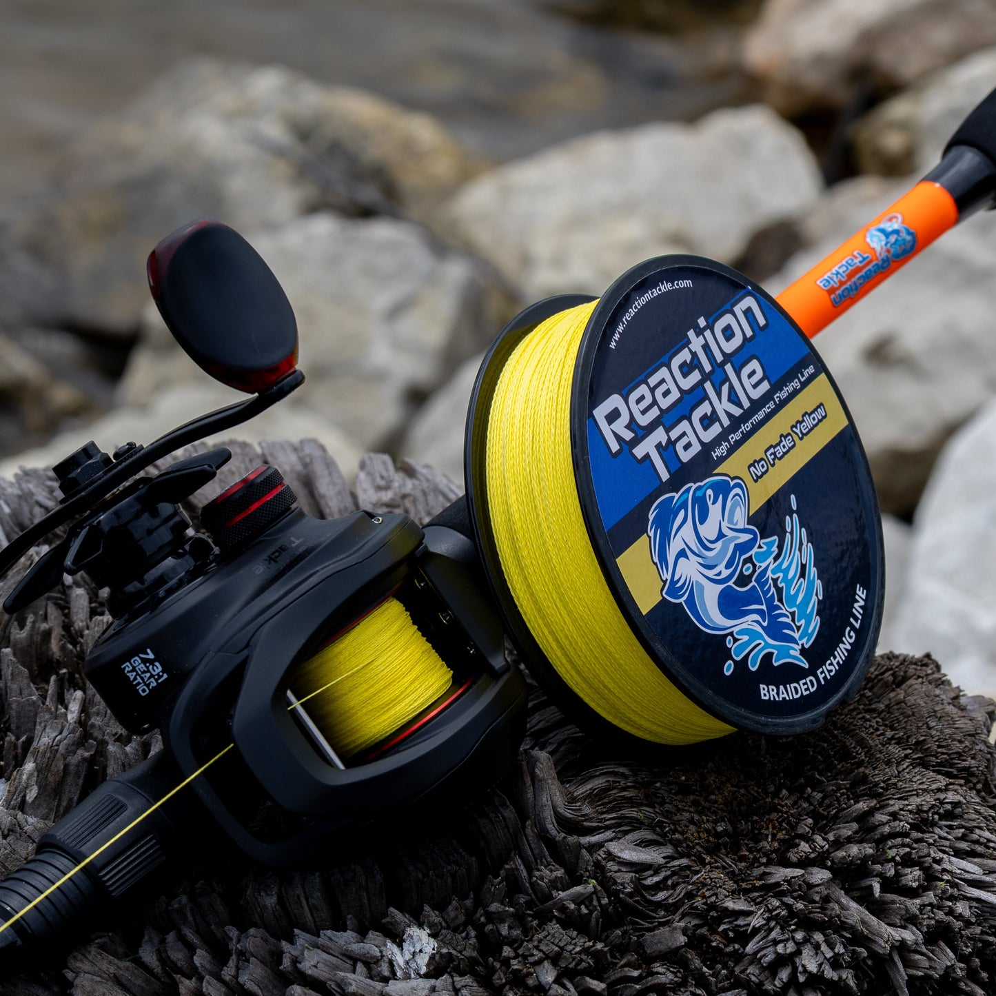 Reaction Tackle Braided Fishing Line - NO FADE Yellow - NEW