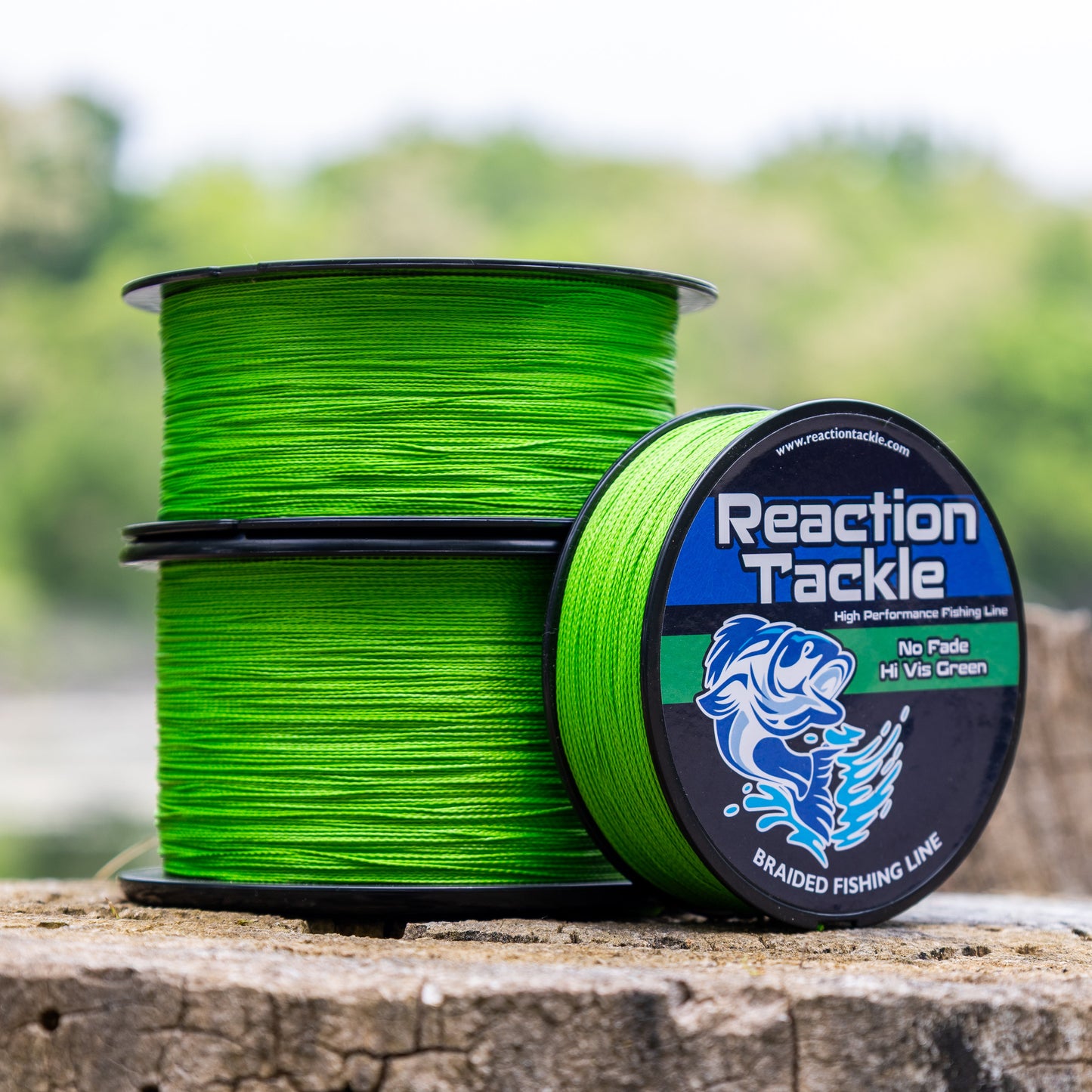 Reaction Tackle Braided Fishing Line - NO FADE Hi Vis Green - NEW
