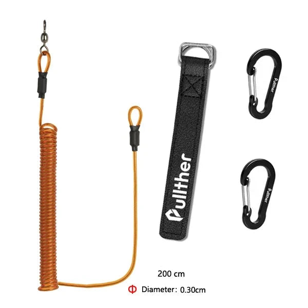 2 Meter Elastic Fishing Rod Strap with Metal Buckle