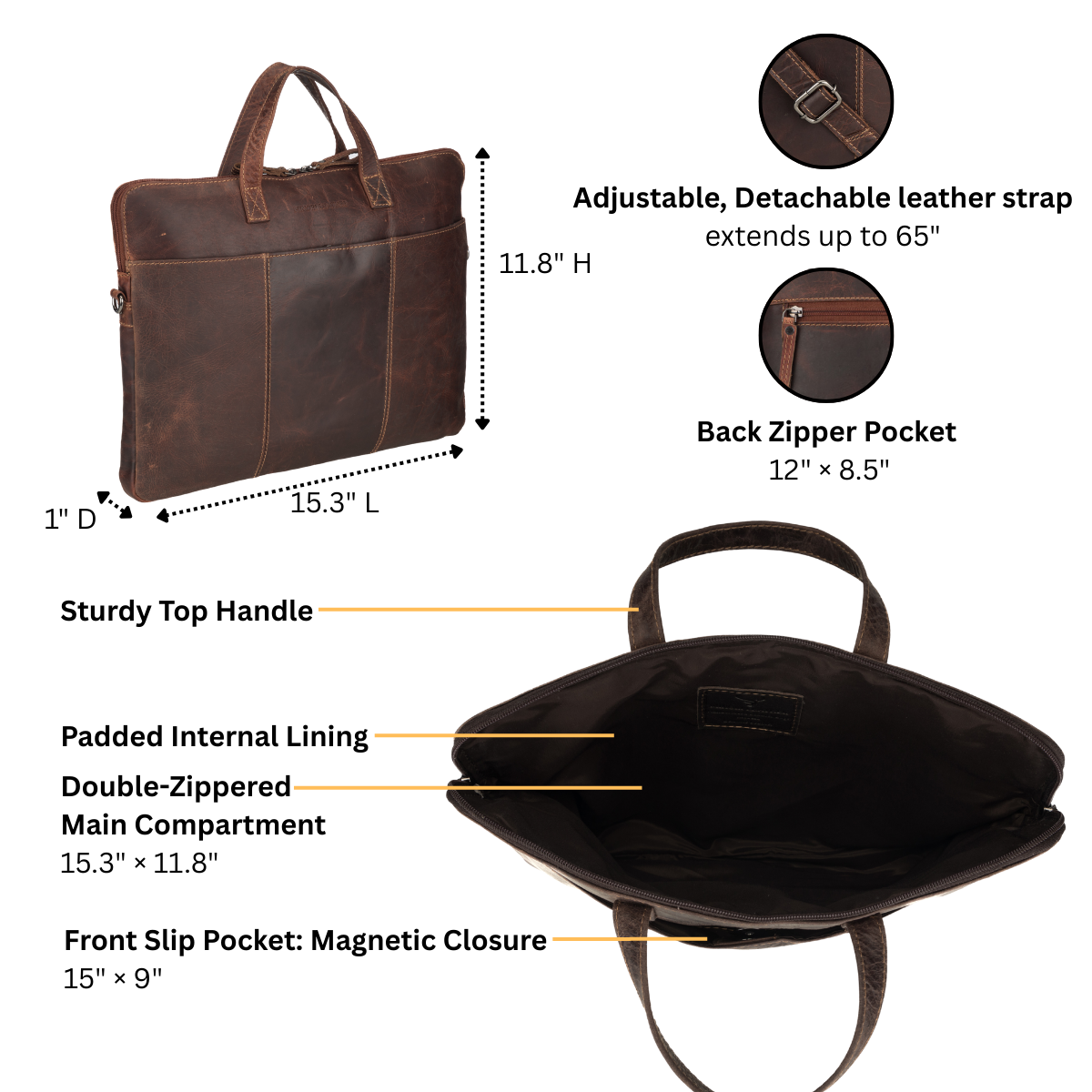 Santiago Laptop Sleeve 16" Chestnut