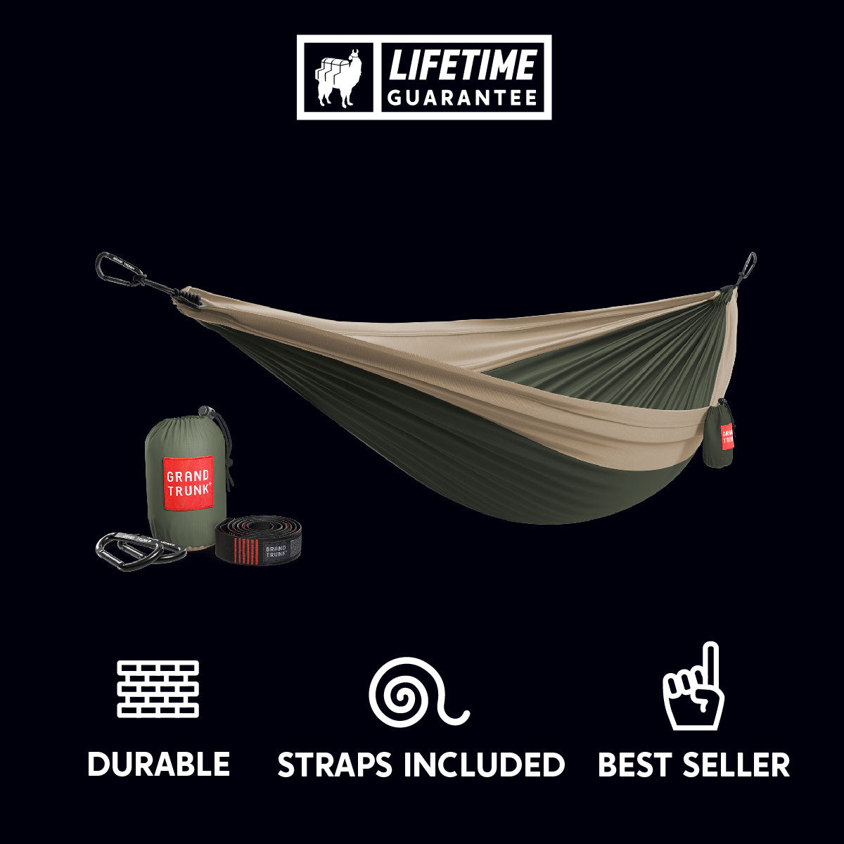 Grand Trunk Double Deluxe Hammock w/Straps