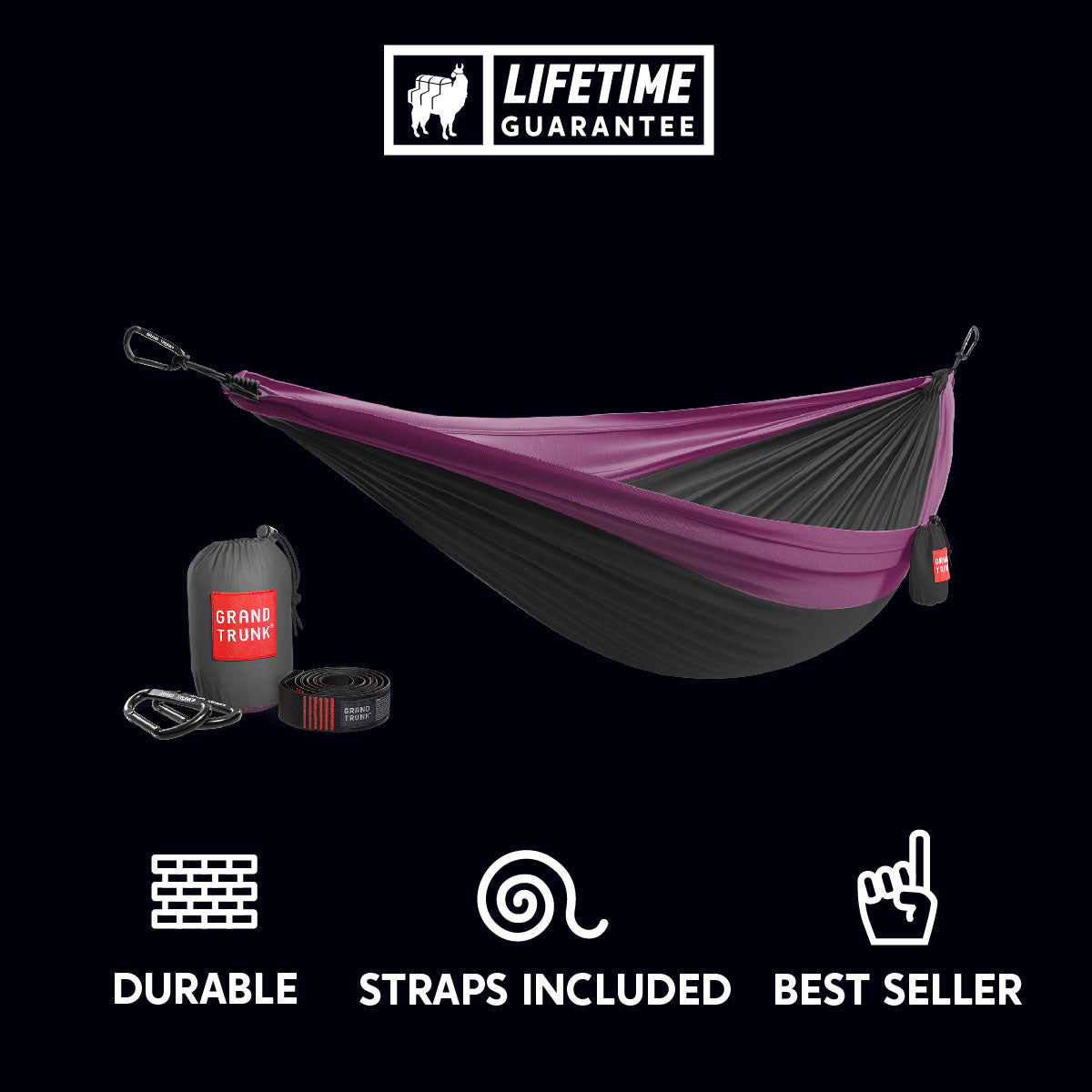 Grand Trunk Double Deluxe Hammock w/Straps
