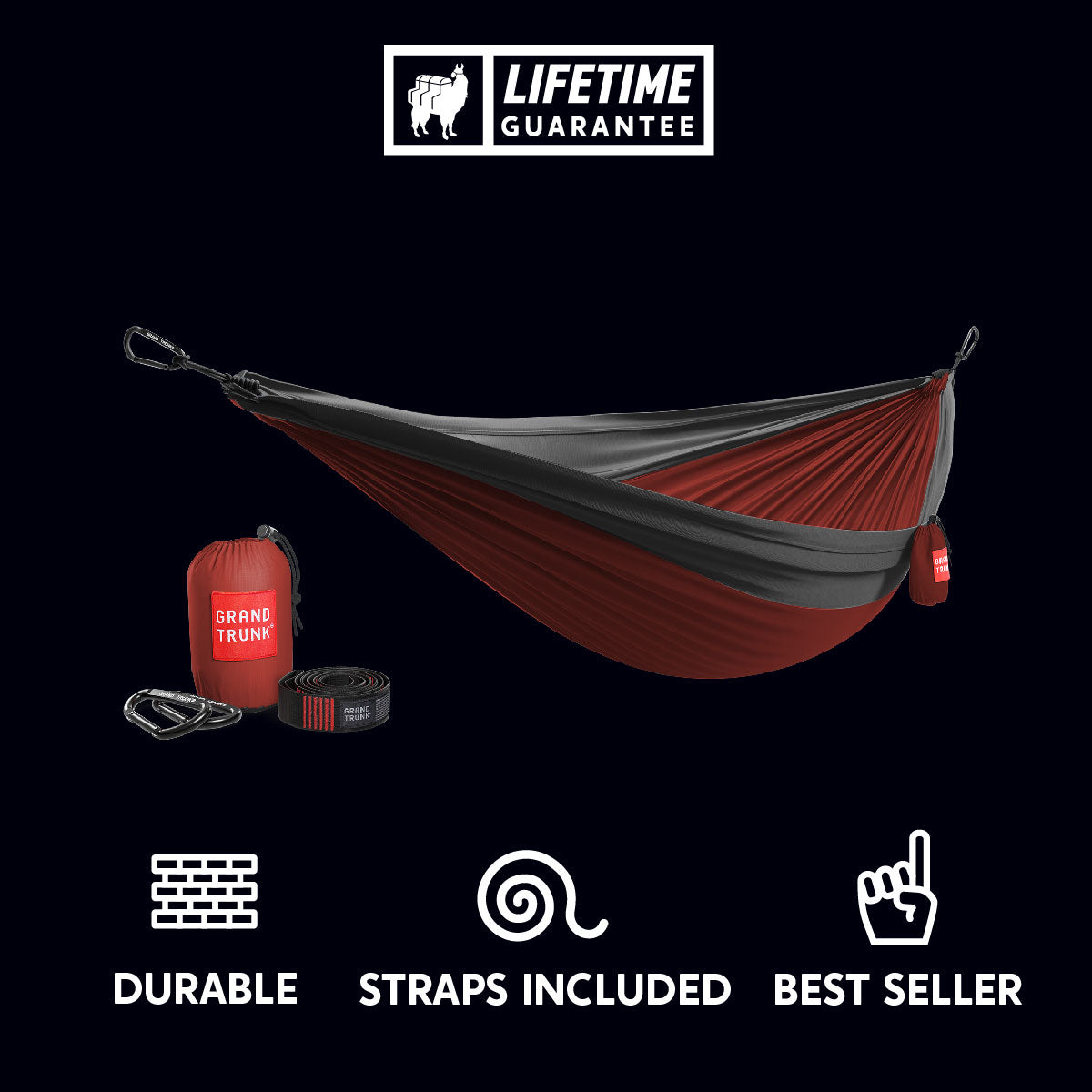 Grand Trunk Double Deluxe Hammock w/Straps