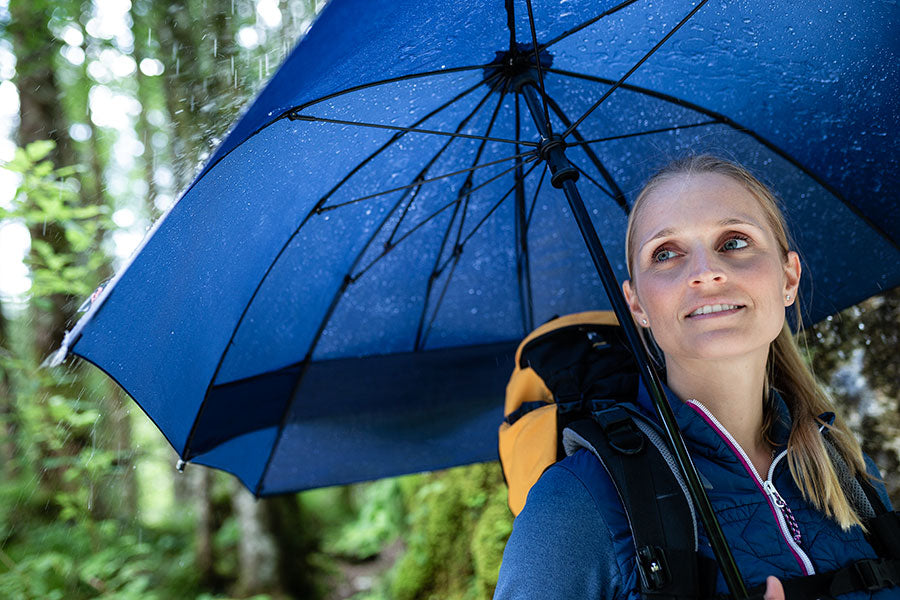 Swing Backpack Trekking Umbrella – Hands-Free Storm Protection, Patented Backpack Canopy Extension, Lightweight & Windproof, Ergonomic Handle