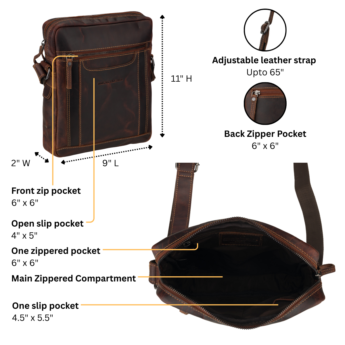 Tokyo Messenger Bag Chestnut