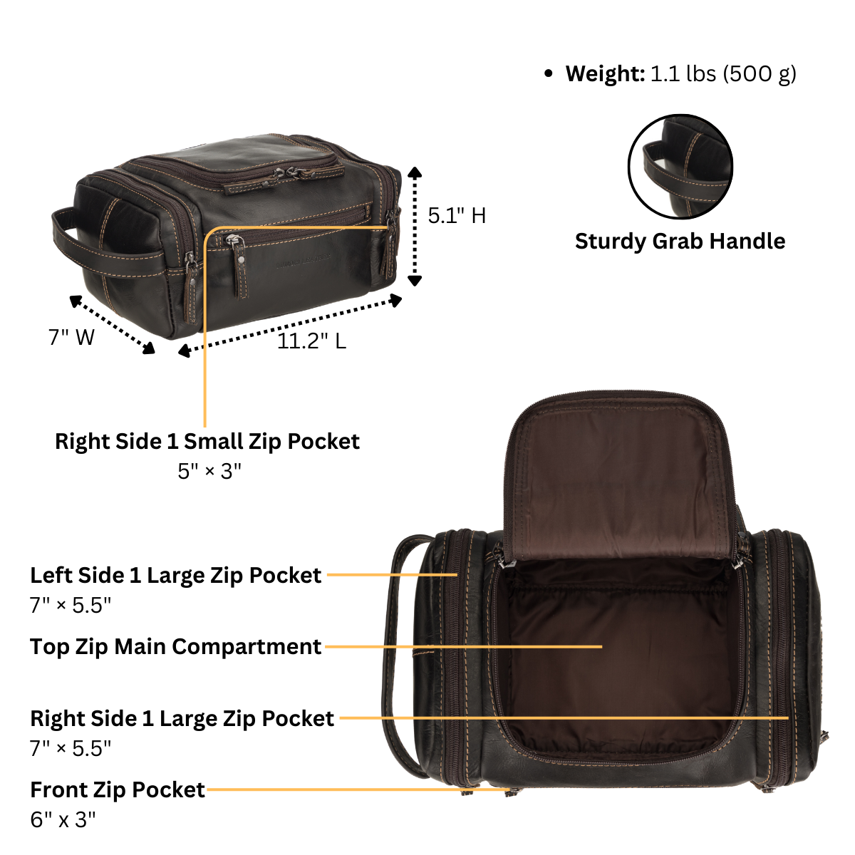 Winston Toiletry Bag Brown