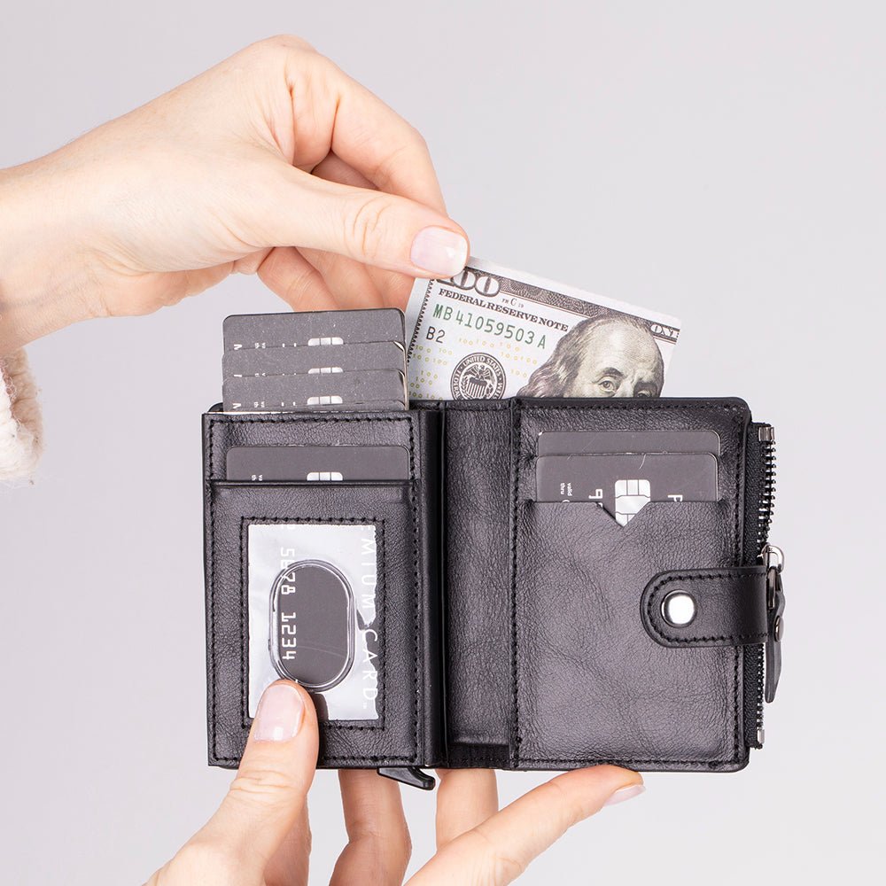Andalusia Genuine Leather Pop-Up Cardholder with RFID Protection