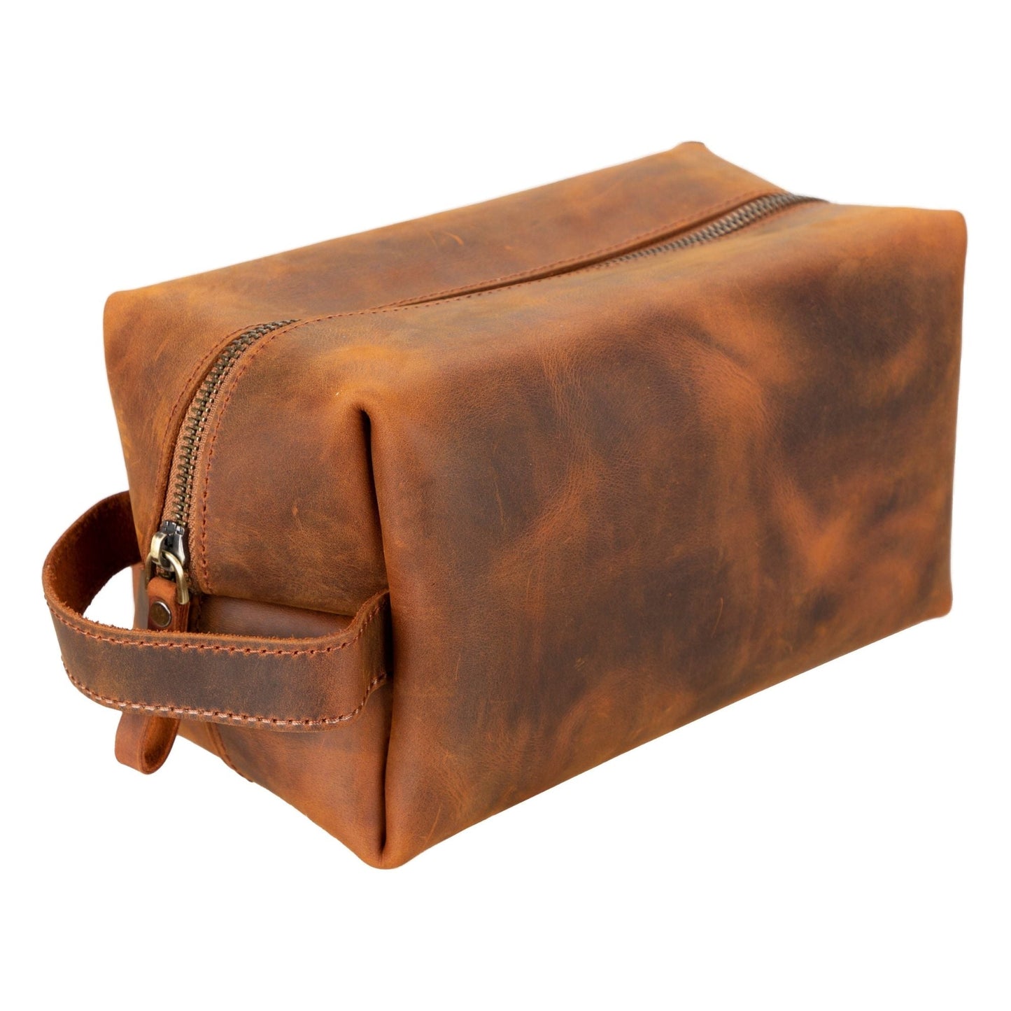 Oswego Men's Leather Dopp Kit & Small Travel Handbag