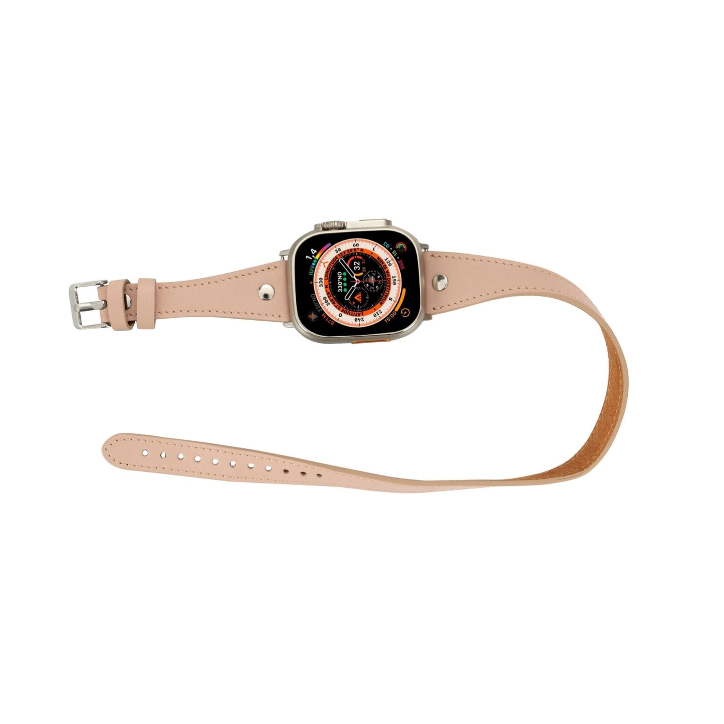 Basin Double Tour Leather Bands for Apple Watch 9, Ultra 2 and SE