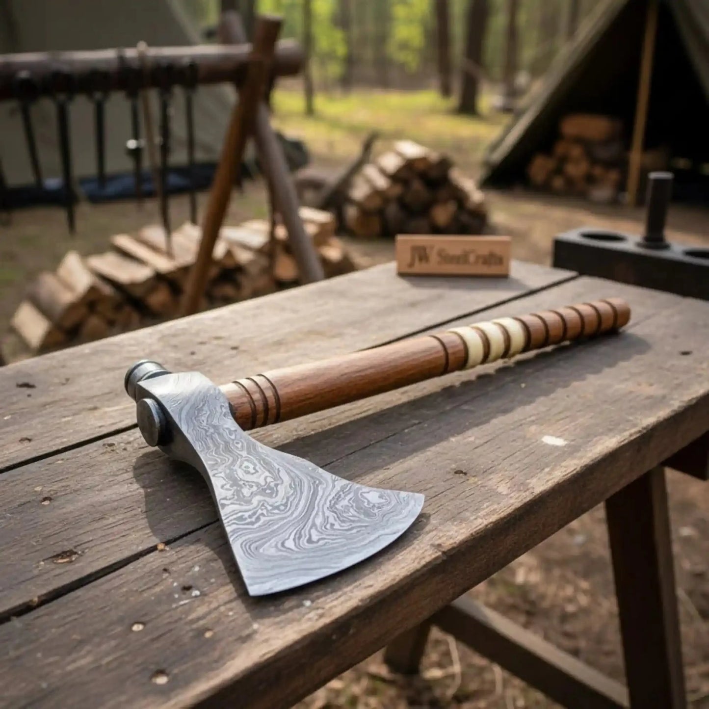 Beautiful handmade Damascus steel Smoking Axe "Unique Axe"Limited Edition