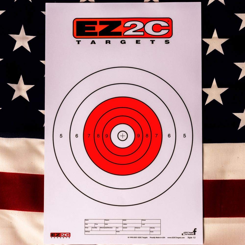EZ2C Targets Style 12: Paper Shooting Targets for B16 11"x17" USA MADE