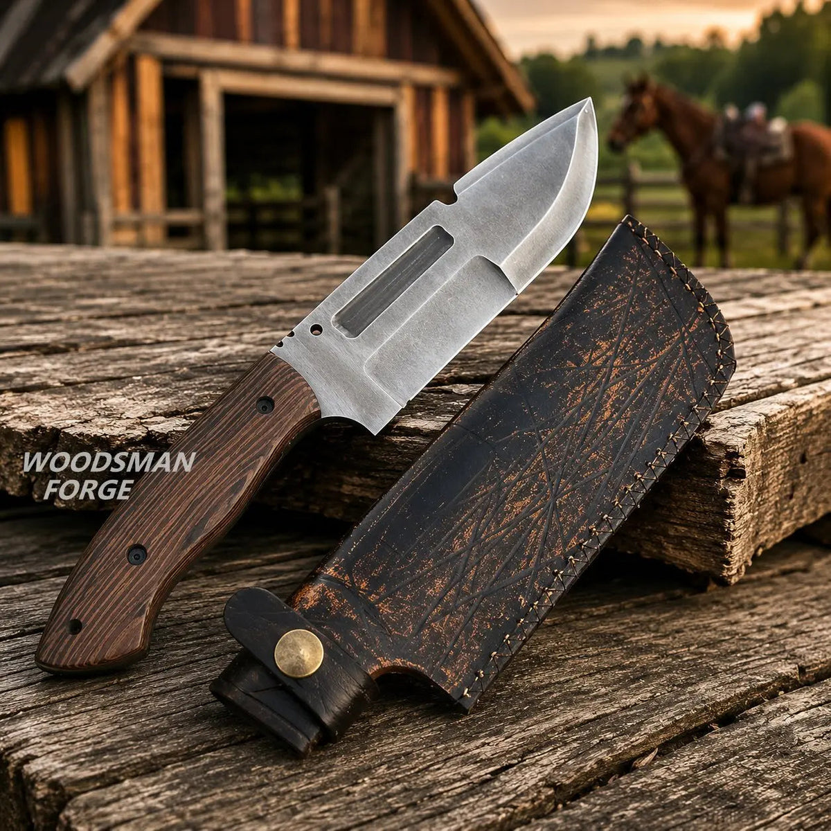 Blackthorn D2 Bowie Knife – Handmade D2 Steel Bowie Knife with Wenge Wood Handle