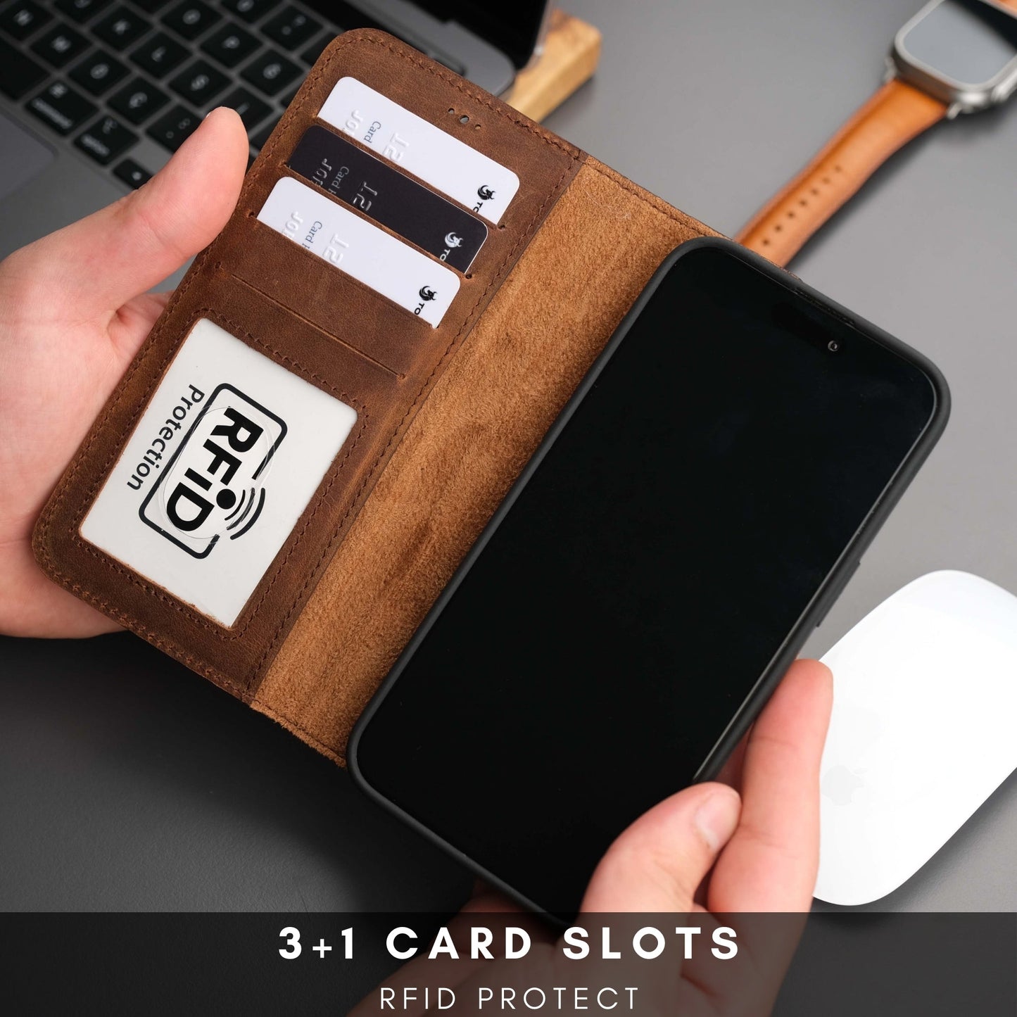 Casper iPhone 16 Wallet Case Leather MagSafe