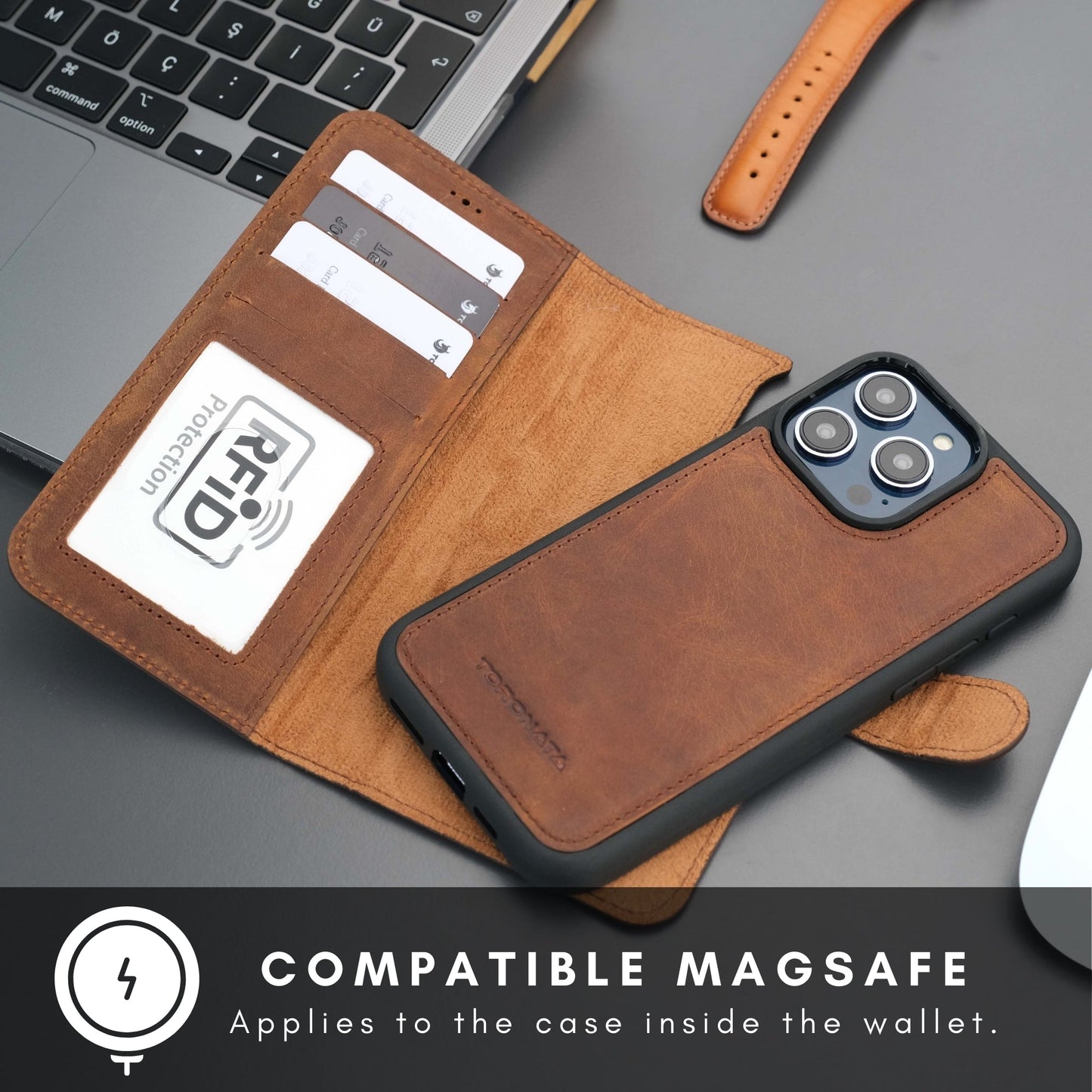 Casper Leather iPhone 14 Pro Wallet Case | MagSafe