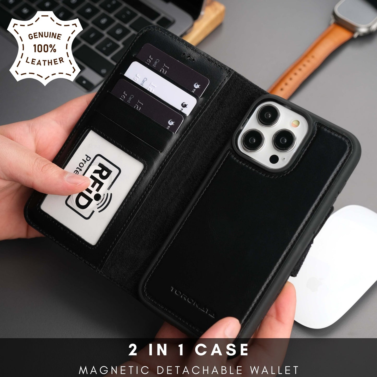 Casper Leather iPhone 14 Pro Max Wallet Case | MagSafe