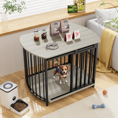 Furniture Style Dog Crate with Double Doors for Small and Medium Dogs