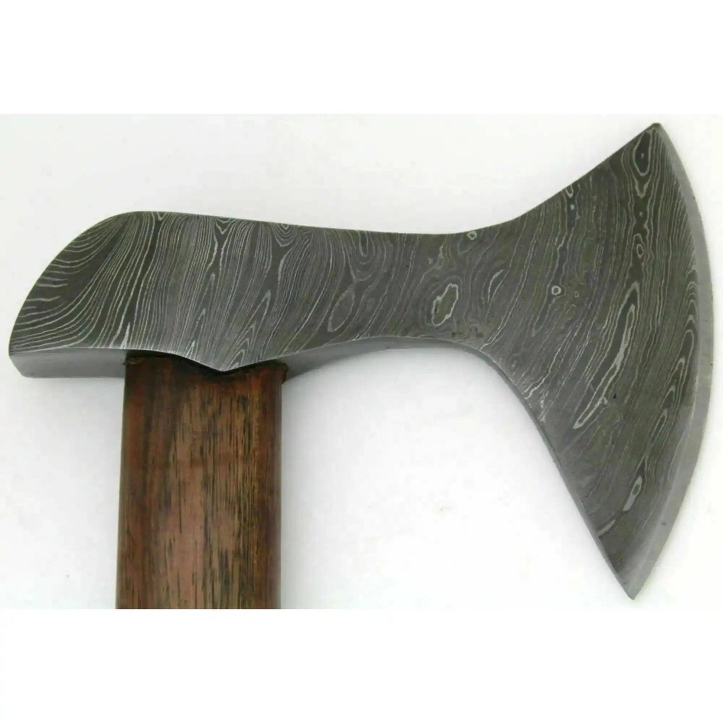 Custom Handmade Damascus Steel Burl Wood Axe Hatchet Tomahawk