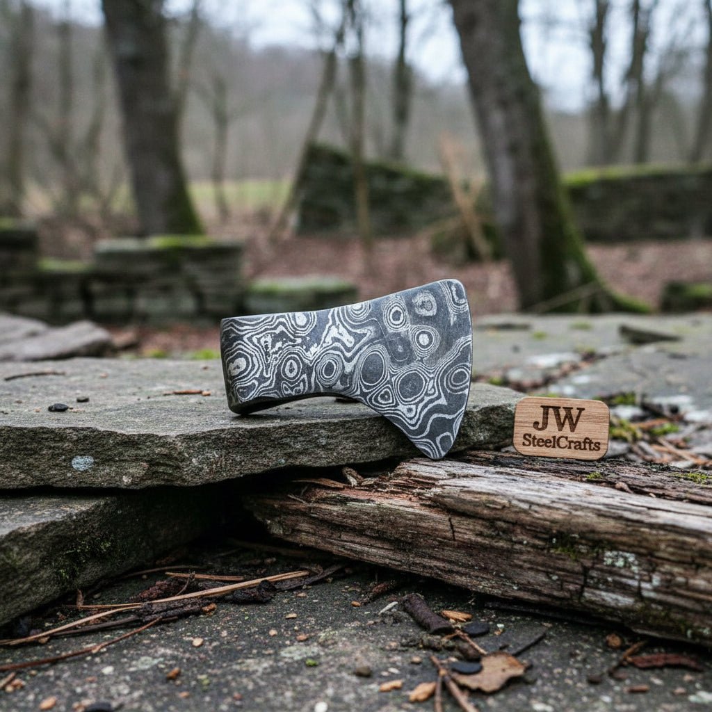 Custom Handmade Damascus Steel Viking Axe Pendant / Perfect gift DE-0011
