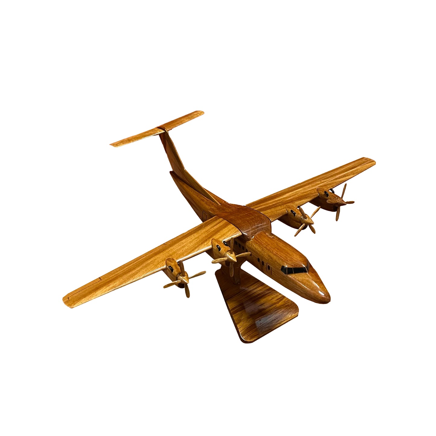 DHC-7 ( DHC7 ) Dash 7 Mahogany Wood Desktop Airplane Model