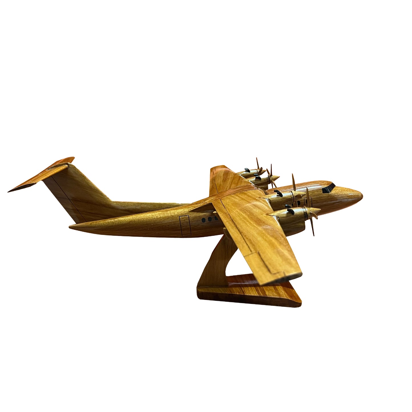 DHC-7 ( DHC7 ) Dash 7 Mahogany Wood Desktop Airplane Model