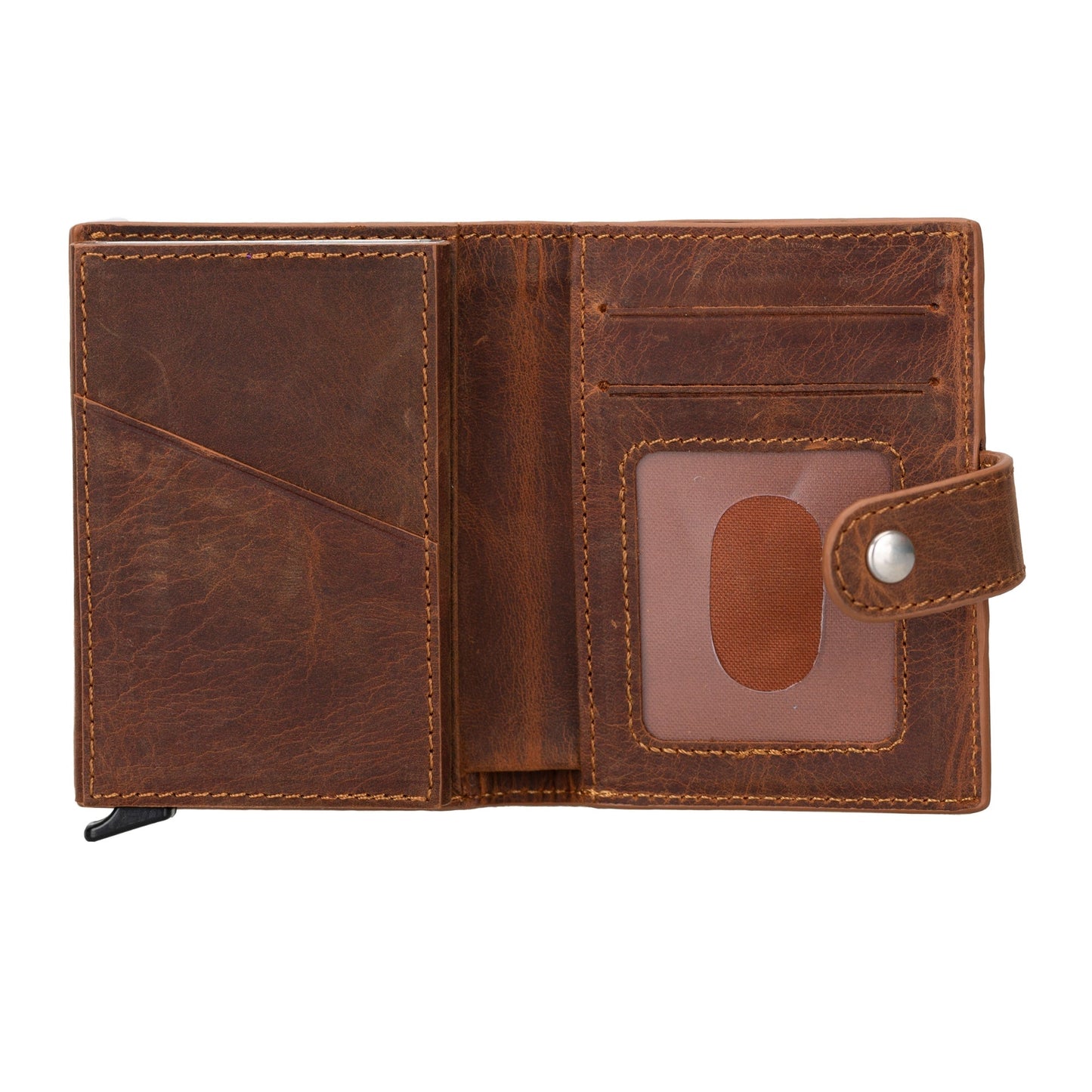 Douglas Genuine Leather Pop-Up Wallet with AirTag Slot - RFID Blocking Cardholder