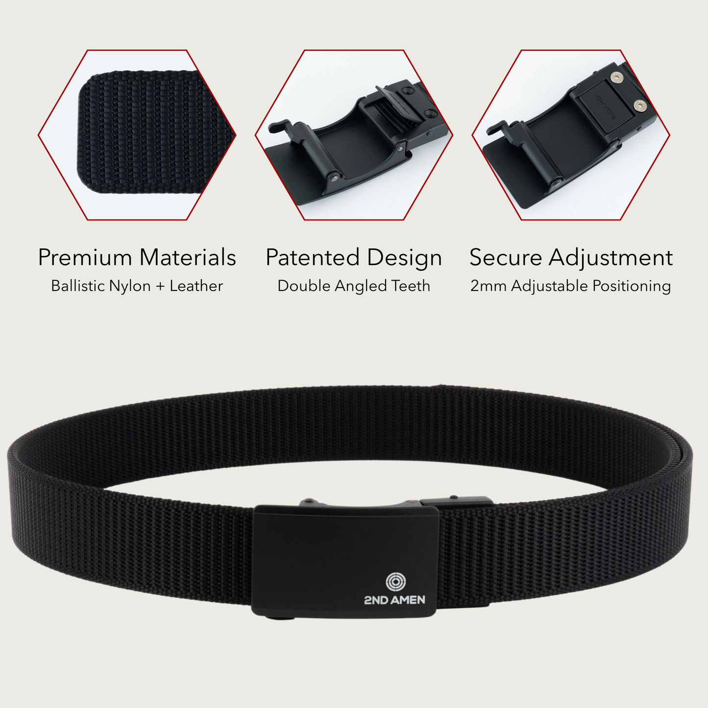 Hero 1.0 EDC Belt 1.5" Width Ballistic Nylon for Everyday Carry