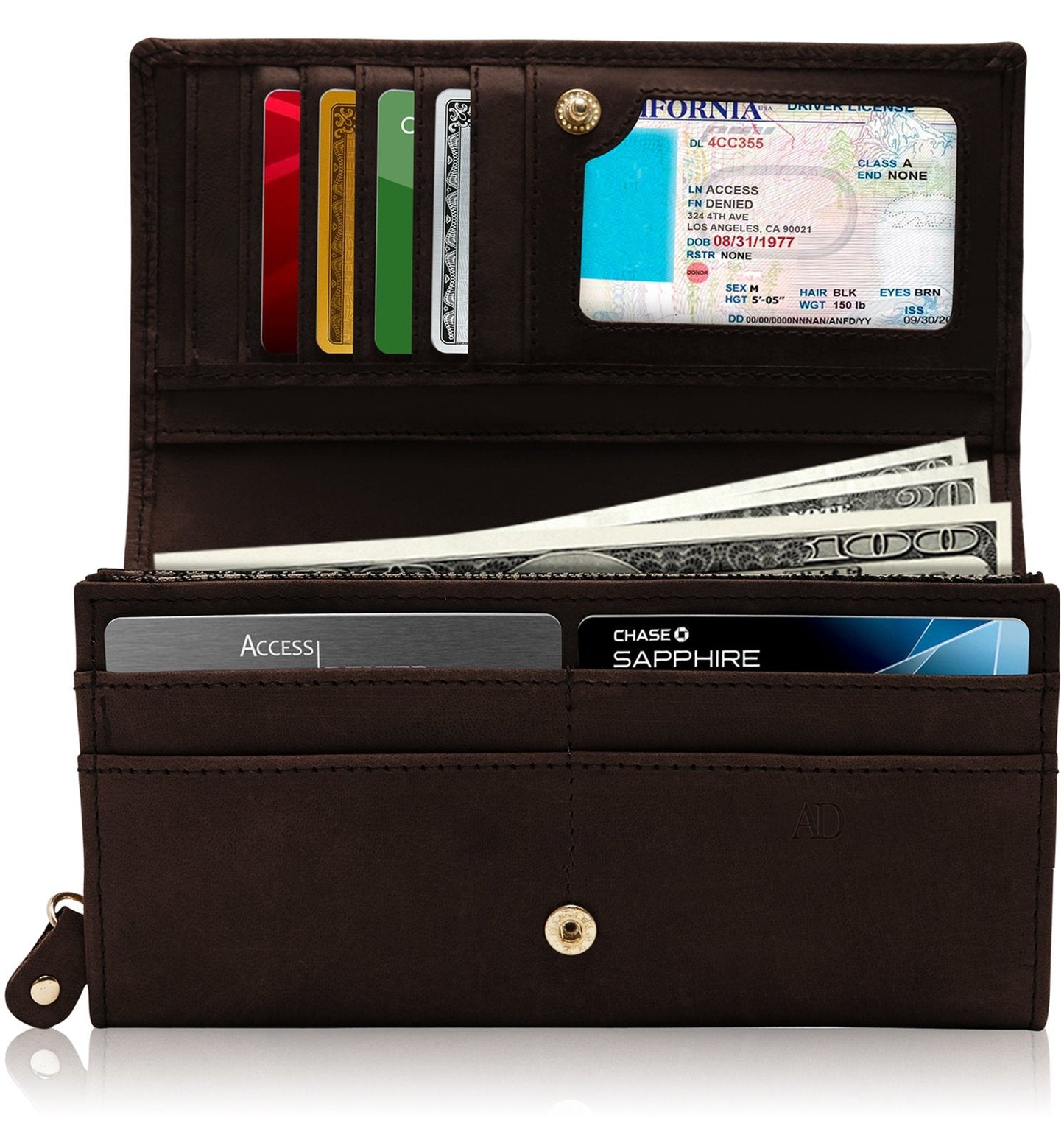 Embossed Floral Accordion Wallet