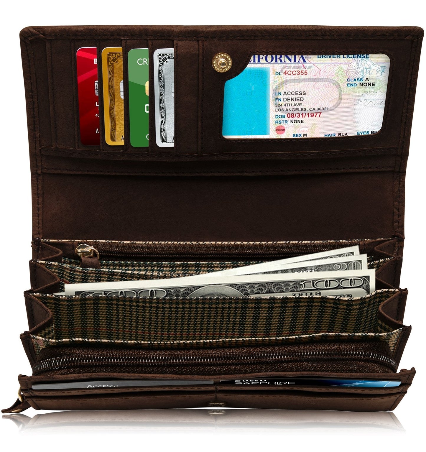 Embossed Floral Accordion Wallet