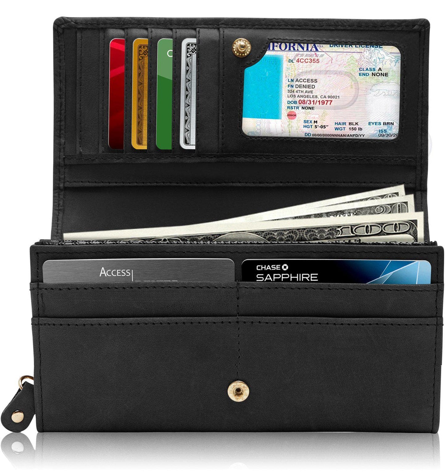 Embossed Floral Accordion Wallet