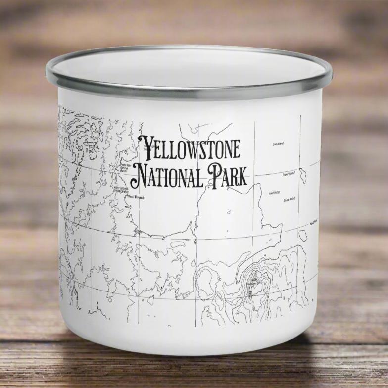 Yellowstone National Park Topographic Camp Mug