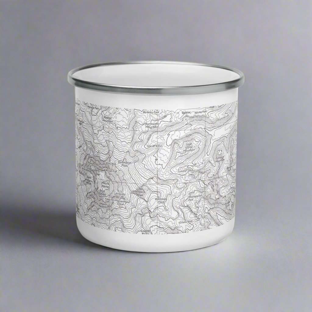 Mount Rainier Topographic Durable Camp Mug USGS Map