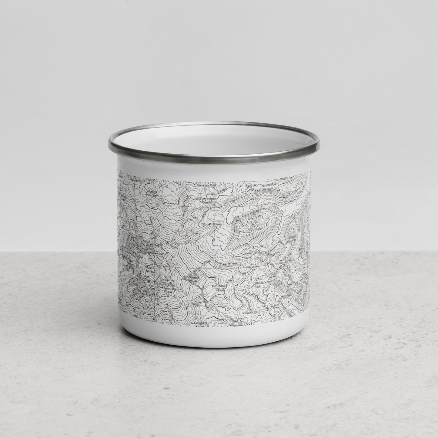 Mount Rainier Topographic Durable Camp Mug USGS Map