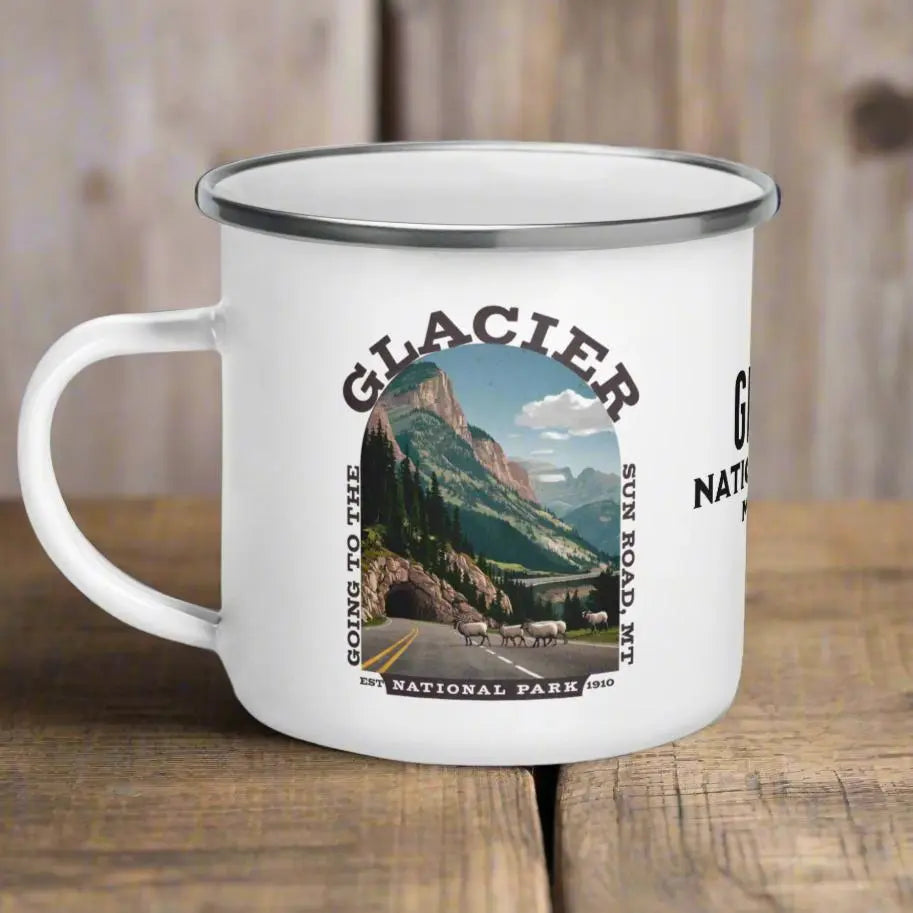 Glacier National Park Durable Enamel Camp Mug Going To The Sun Road