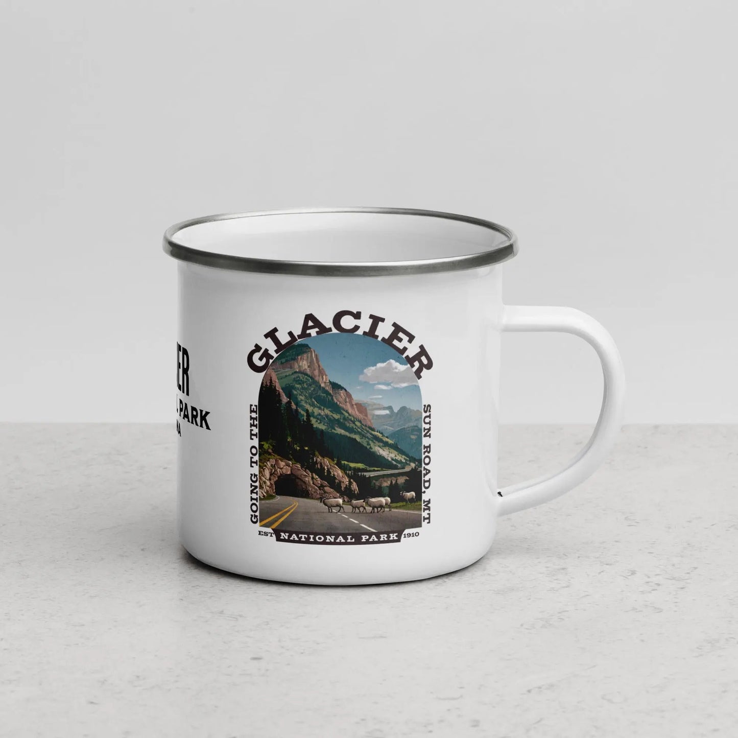 Glacier National Park Durable Enamel Camp Mug Going To The Sun Road