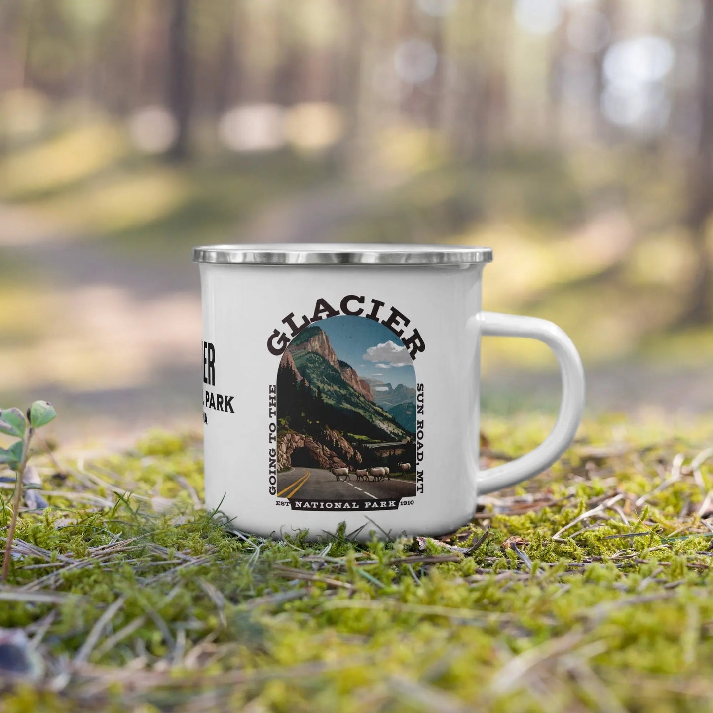 Glacier National Park Durable Enamel Camp Mug Going To The Sun Road