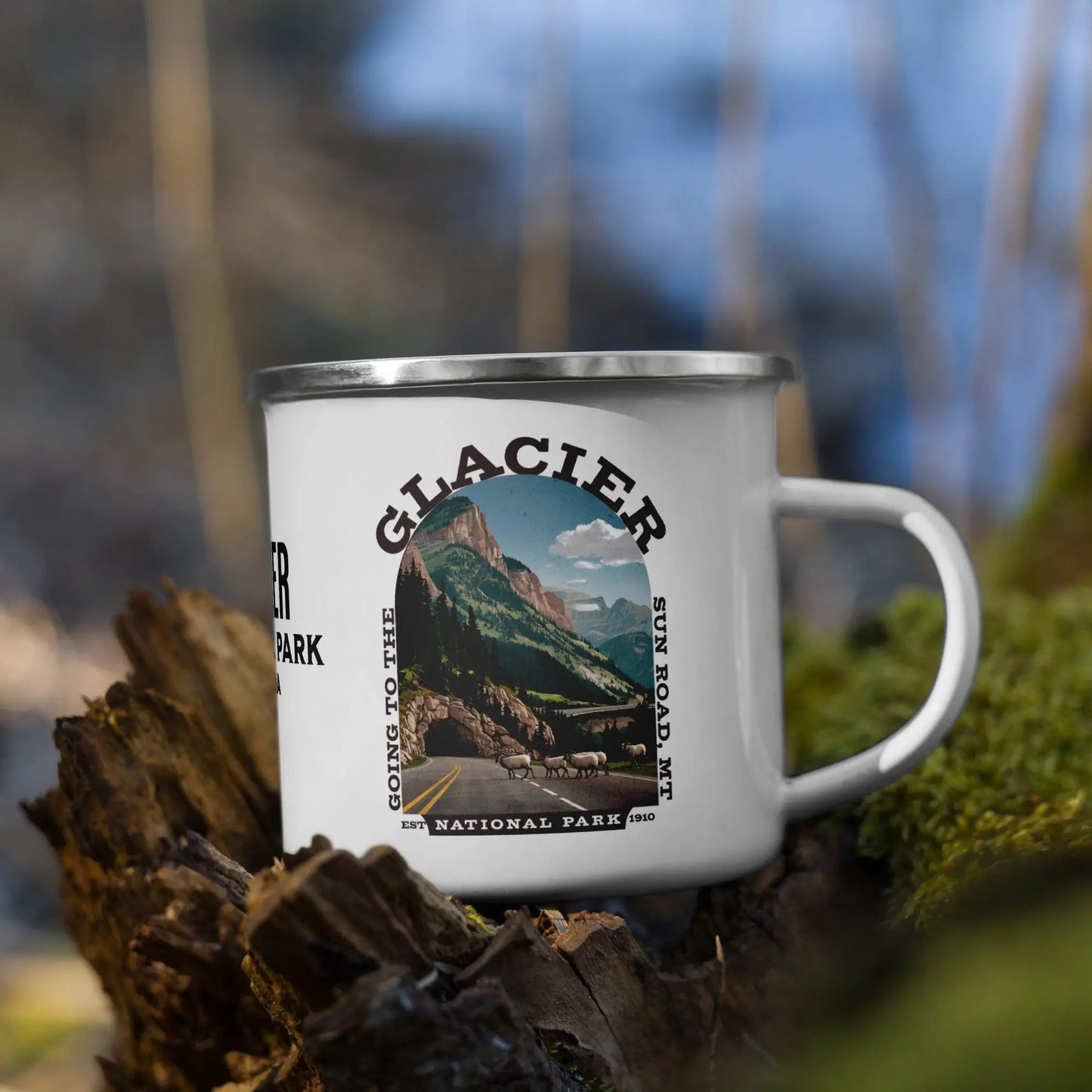 Glacier National Park Durable Enamel Camp Mug Going To The Sun Road