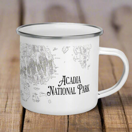 Acadia National Park Topographic Camp Mug