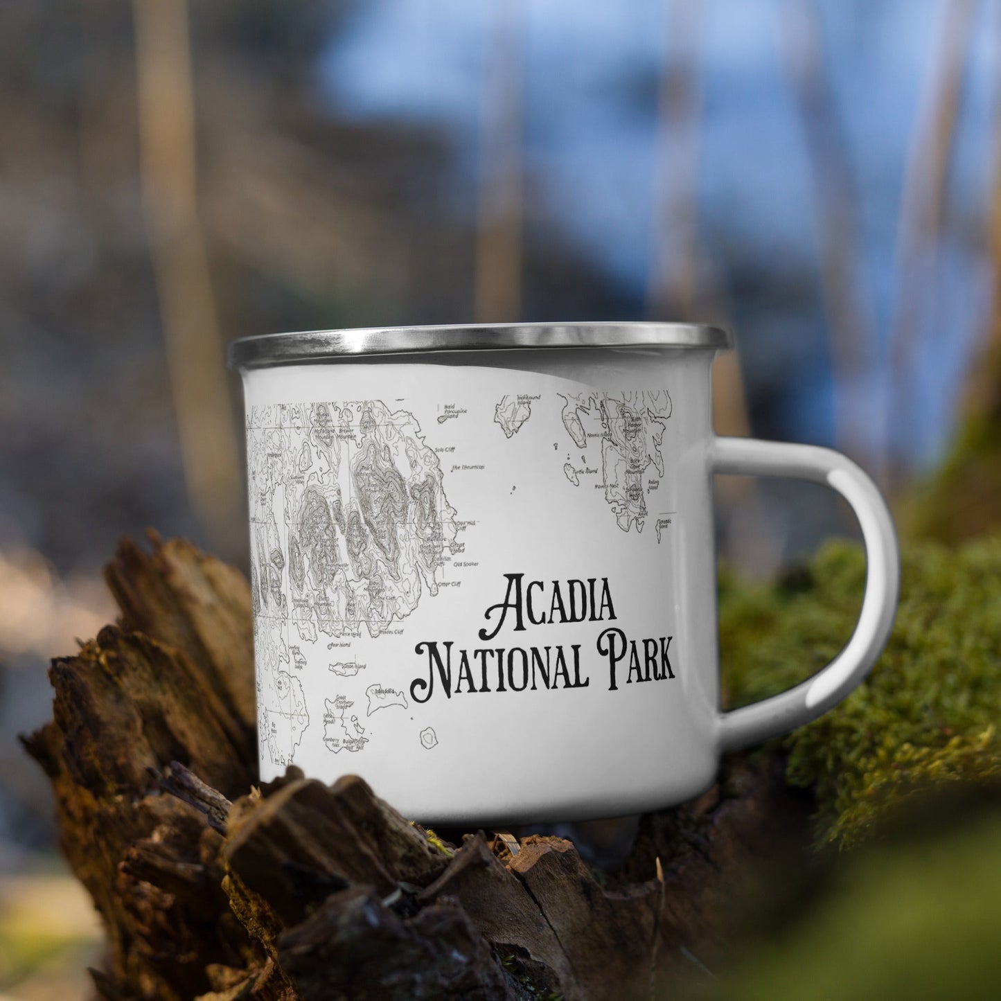 Acadia National Park Topographic Camp Mug