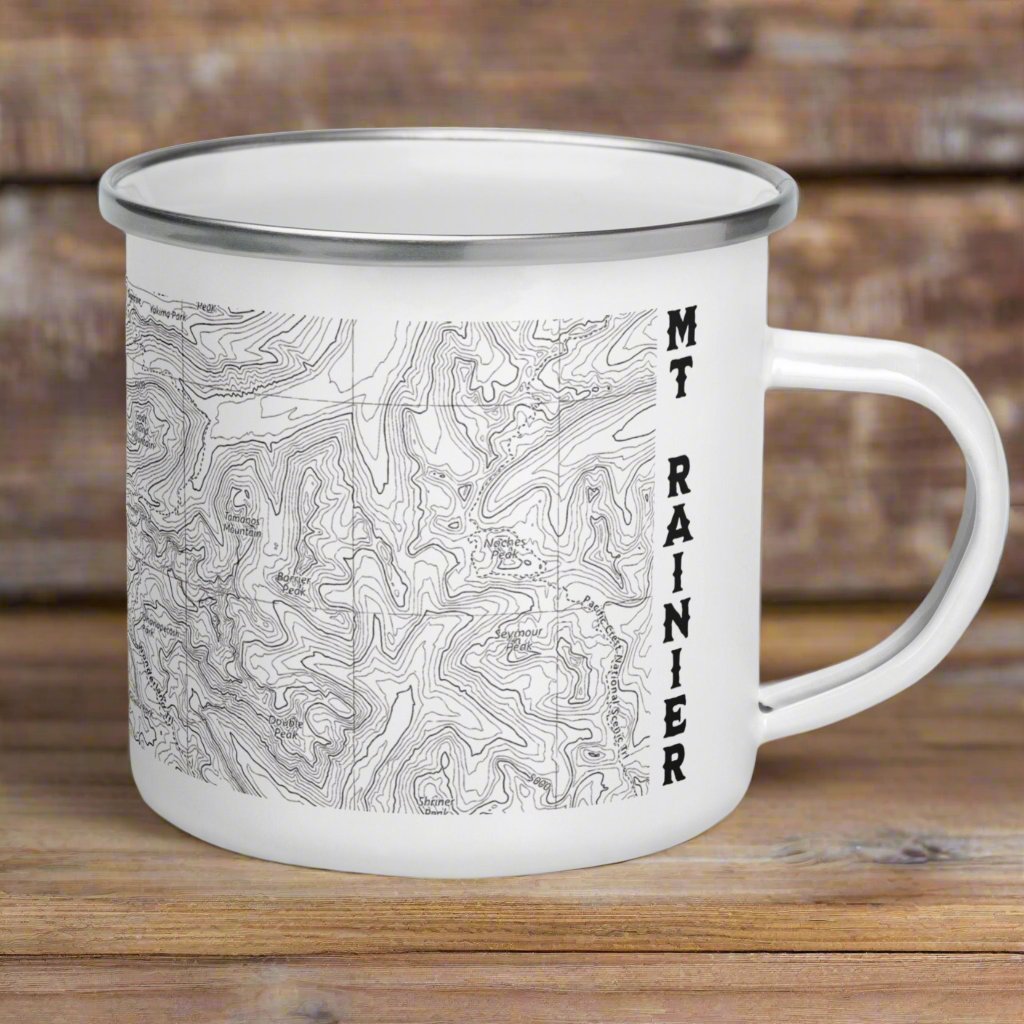 Mount Rainier Topographic Durable Camp Mug USGS Map