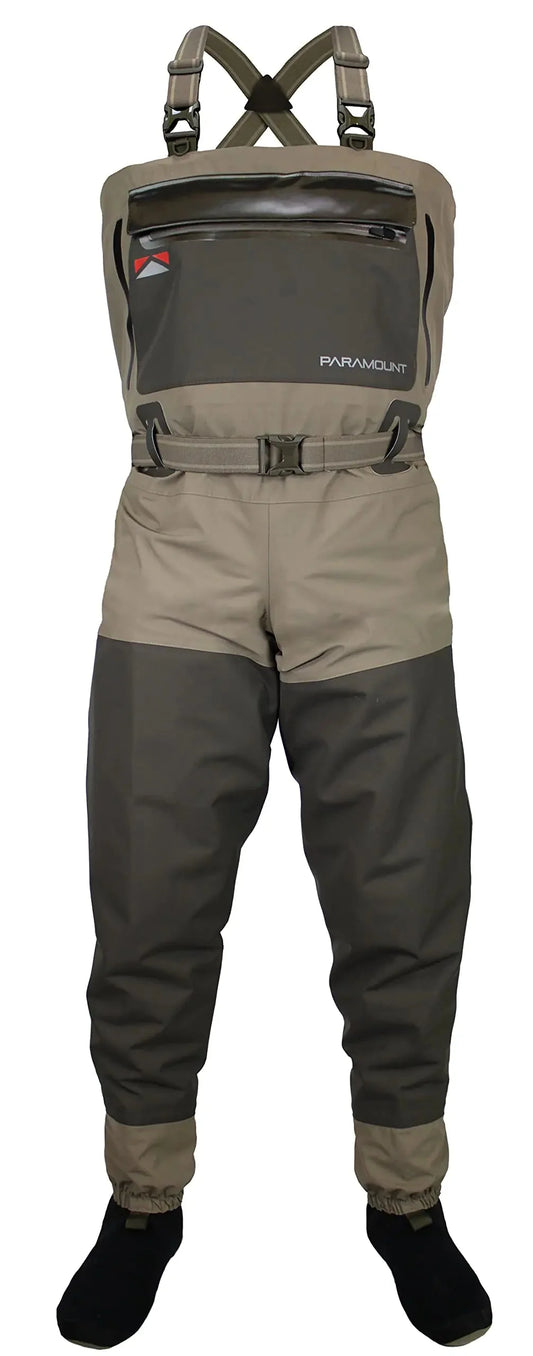 Paramount Outdoors Slate Breathable Stockingfoot Full Wrap 6-Ply Fishing Chest Wader (Large)