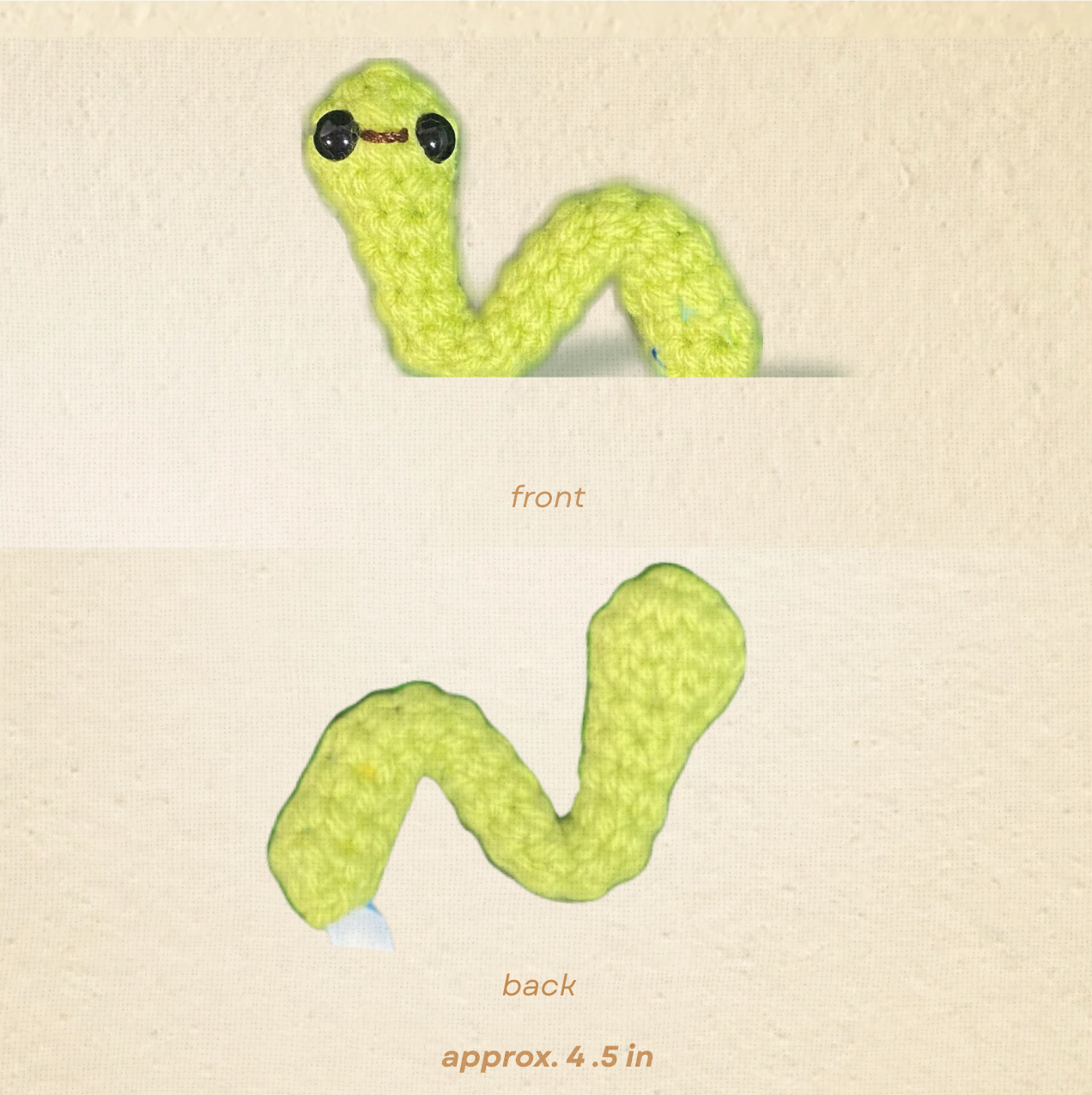 Handmade Catnip Toy | Noodle the Inchworm Chunkle Puff Infused with Miracle Nip Botanicals