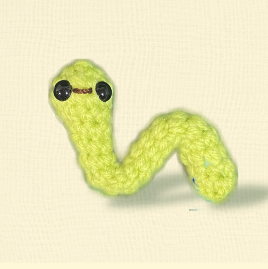 Handmade Catnip Toy | Noodle the Inchworm Chunkle Puff Infused with Miracle Nip Botanicals