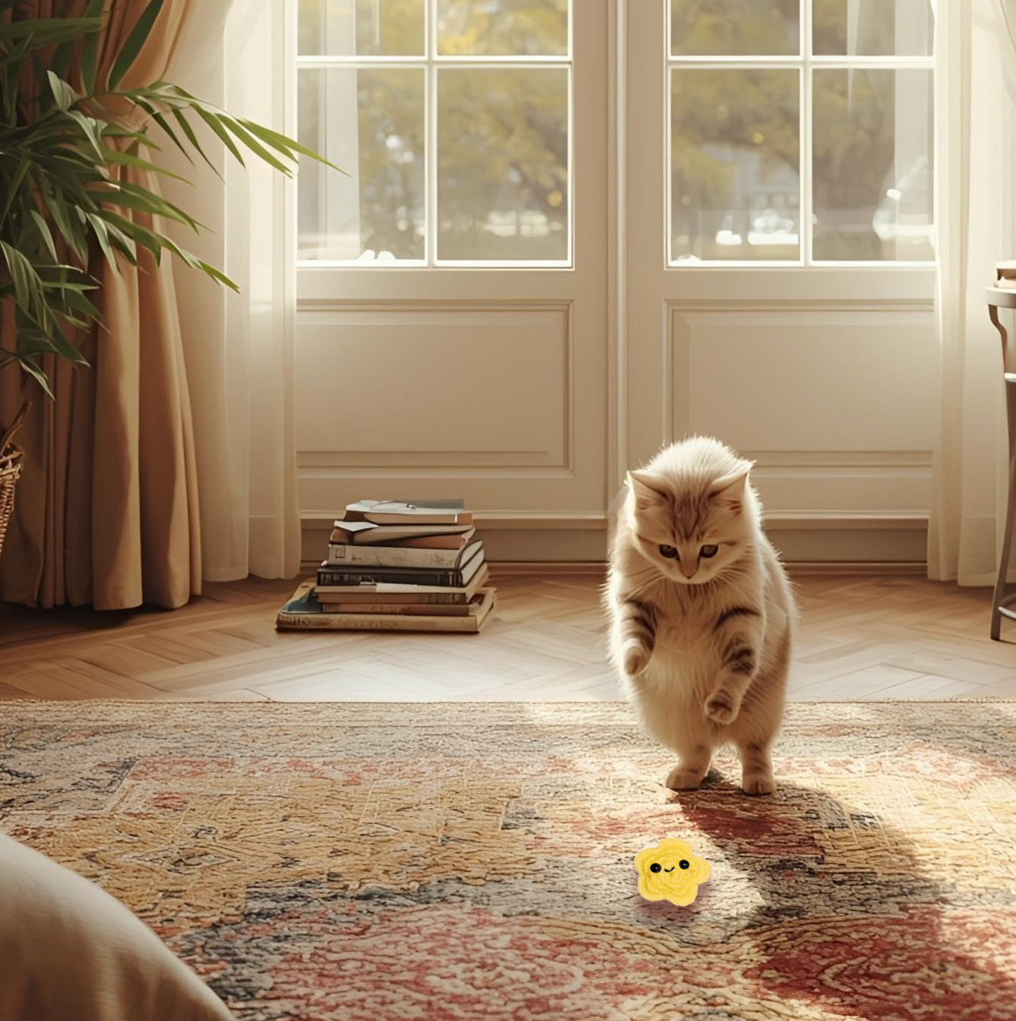 Handmade Catnip Toy | Twila L’Étoile the Celestial Chunkle Puff Infused with Miracle Nip Botanicals