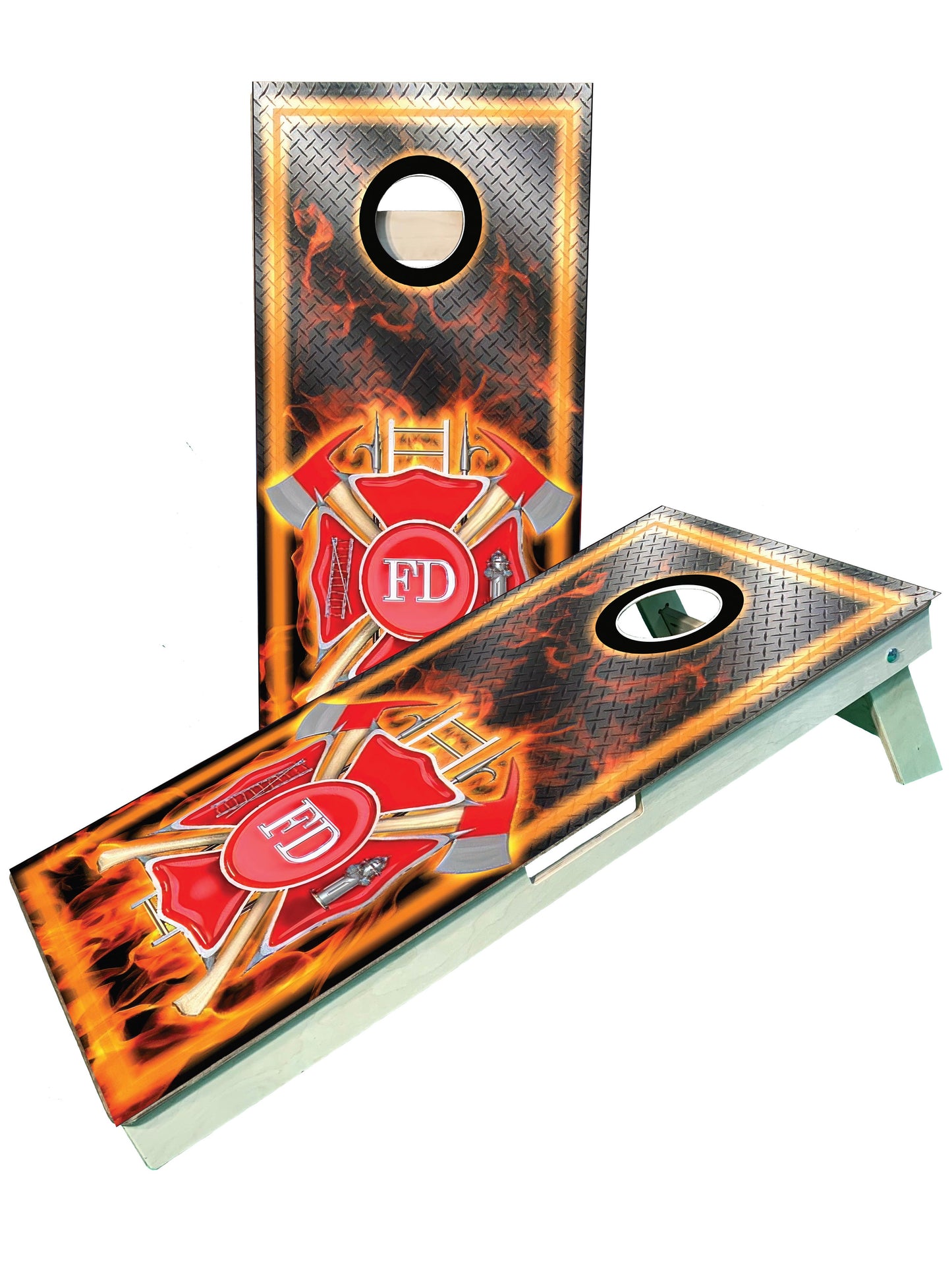 Firefighter Red Pro UV direct print Cornhole Boards, ACL regulation, High Quality boards