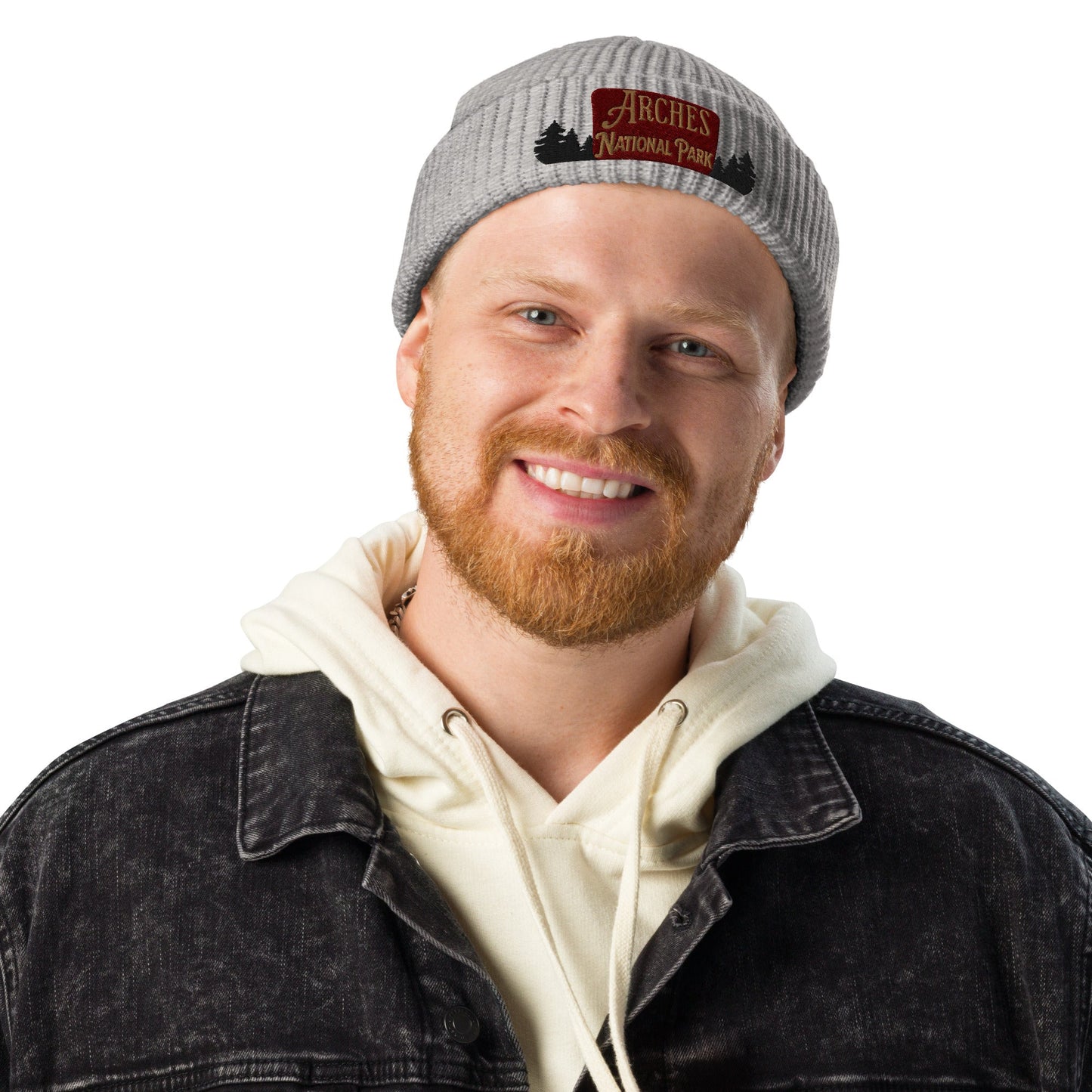 Arches National Park Sign Embroidered Beanie