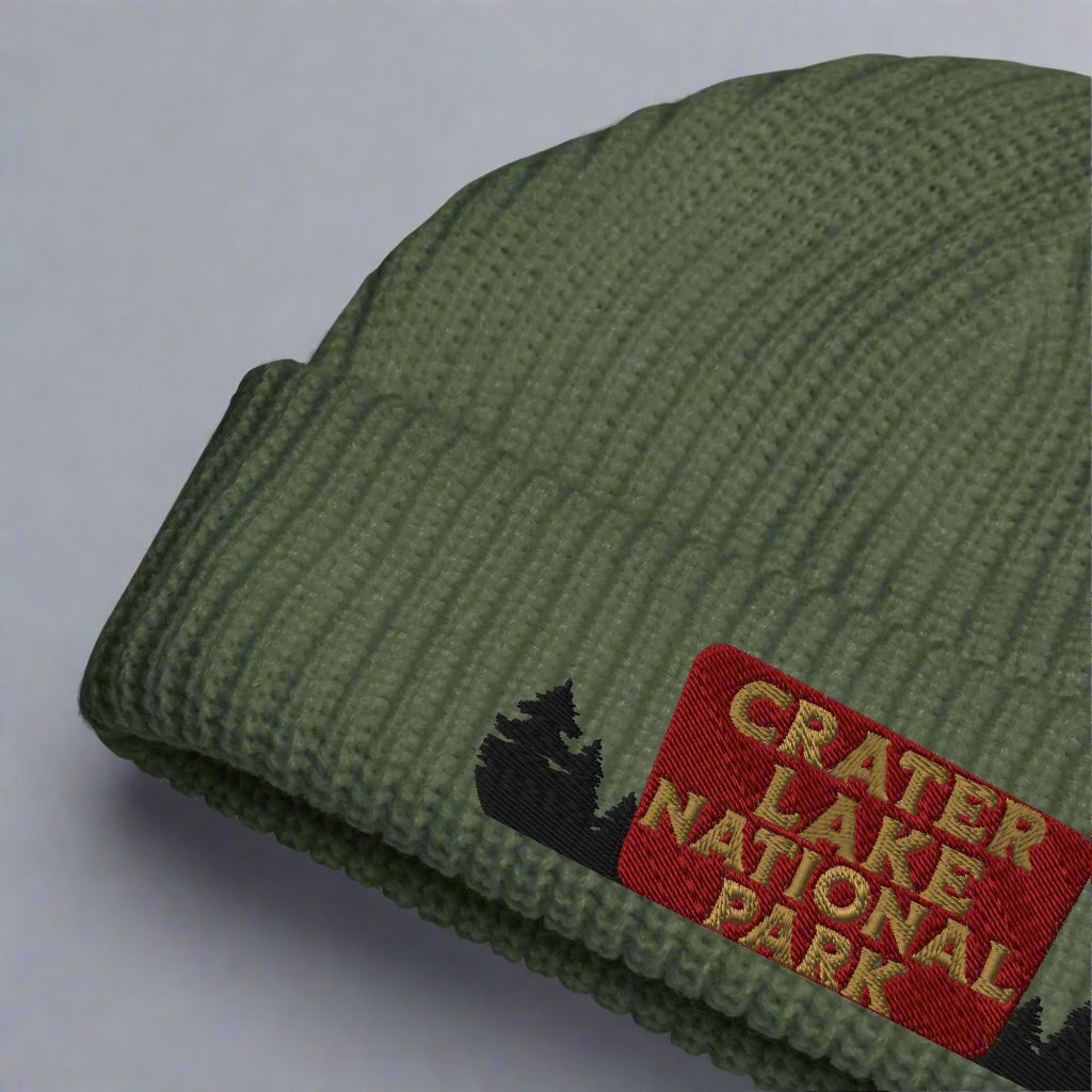 Crater Lake Embroidered National Park Sign Beanie Wharf Style