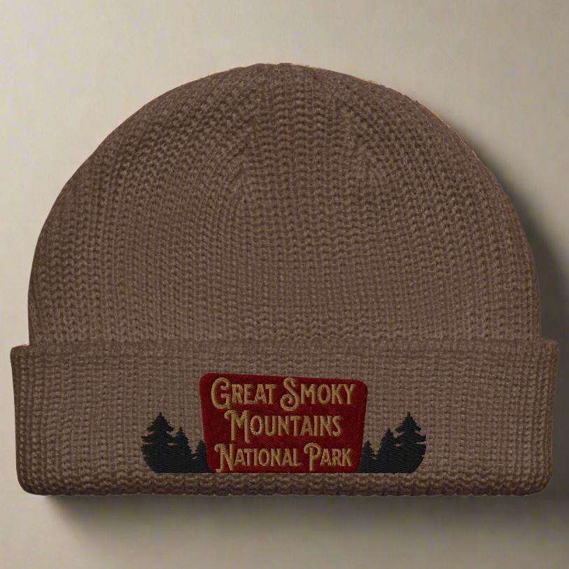 Great Smoky Mountains Embroidered National Park Sign Beanie