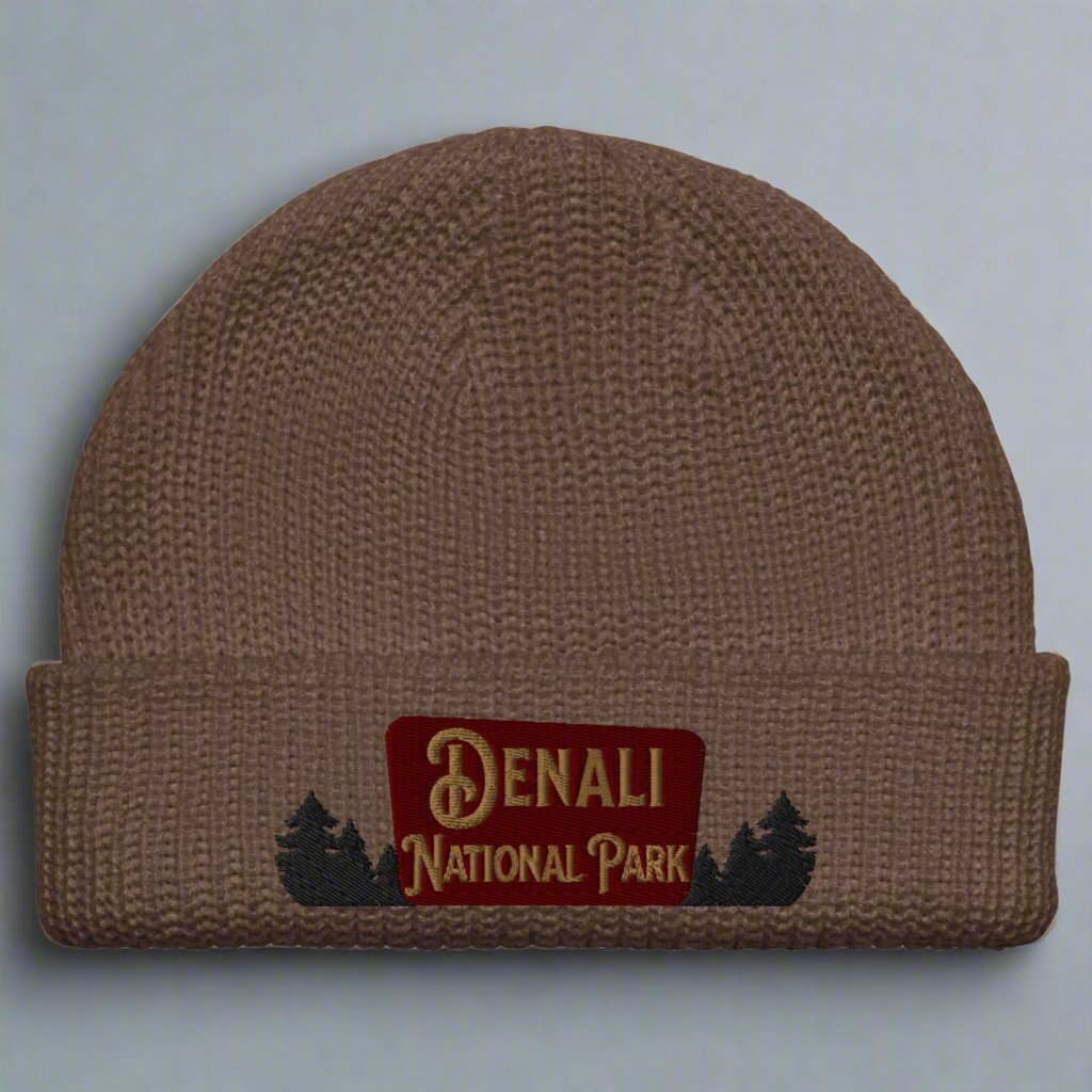 Denali National Park Sign Embroidered Beanie